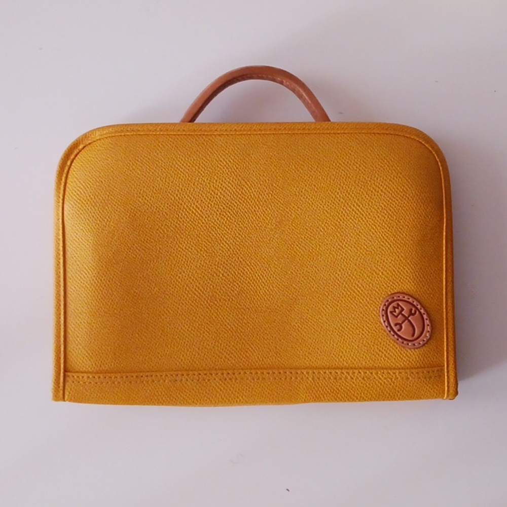 Castelbajak Leather  Briefcase Bag, Yellow Color